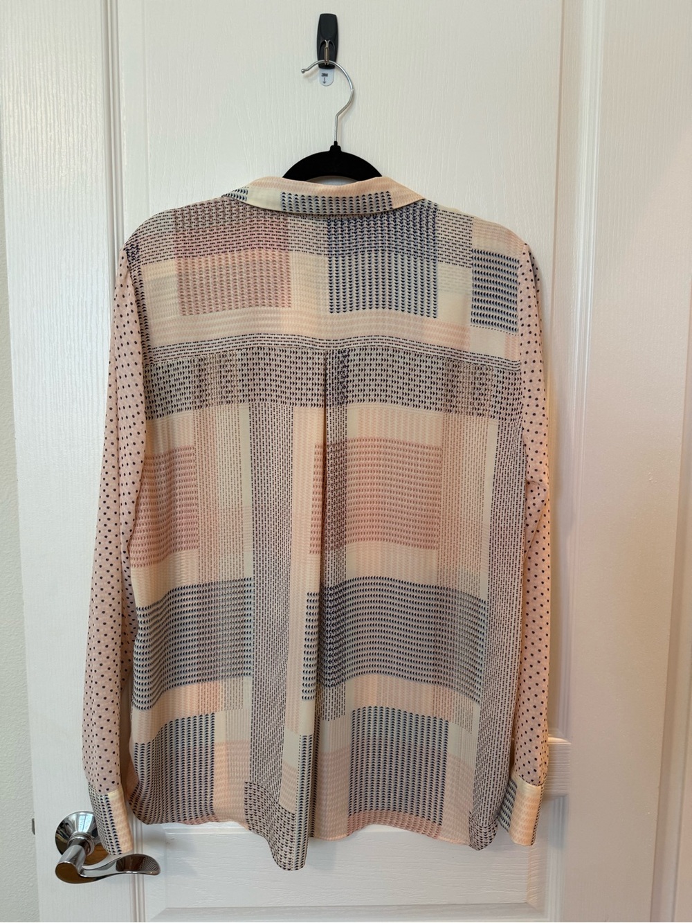 Rose & Olive Cream and Black Patterned Button-Down Blouse - Picture 5 of 9